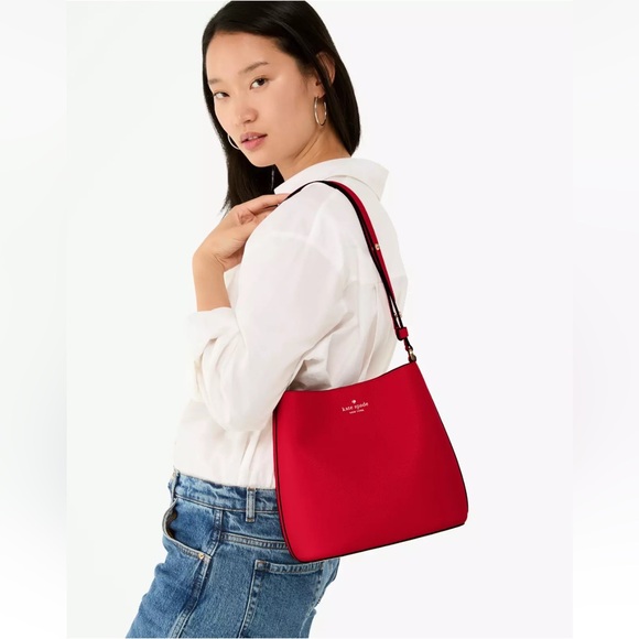 New Kate Spade Julia Medium Bucket Bag Perfect Cherry - Picture 2 of 5